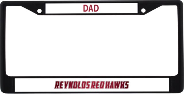 J. Sargeant Reynolds Dad Metal License Plate Frame in Reynolds Red Hawks with Mascot - ONLINE ONLY