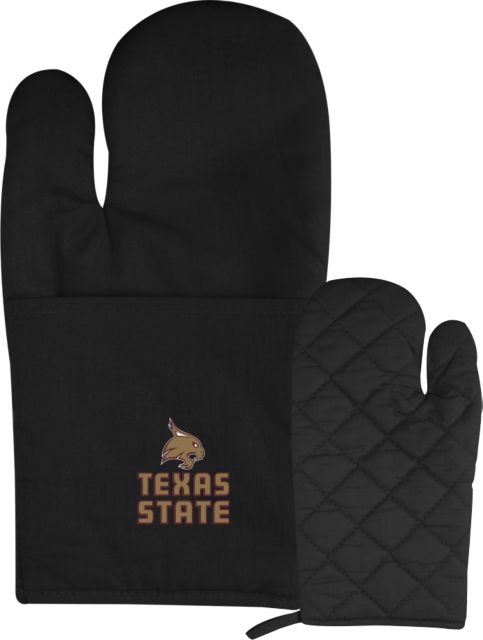 Texas State Quilted Canvas Oven Mitt Texas State Logo Stacked - ONLINE ONLY