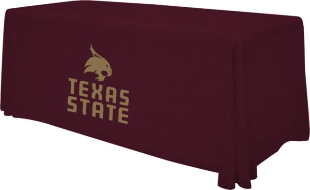 Texas State 6 foot Table Throw Texas State Logo Stacked - ONLINE ONLY