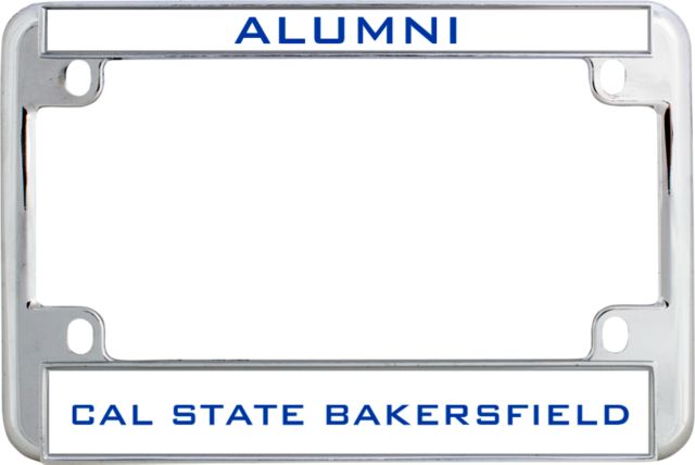 Cal State Bakersfield Metal Motorcycle License Plate Frame in Alumni - ONLINE ONLY