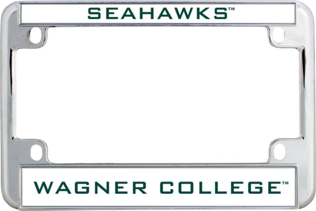 Wagner College Metal Motorcycle License Plate Frame in Seahawks - ONLINE ONLY