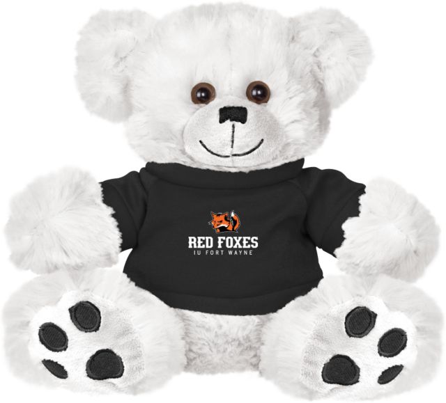 Indiana Plush Big Paw 8 1/2 inch Bear w/Black Shirt IU Fort Wayne Red Foxes with Mascot Stacked - ONLINE ONLY