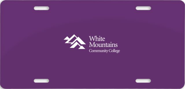 White Mountains License Plate Mountains Community College Logo - ONLINE ONLY