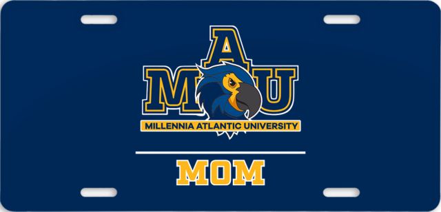 Millennia Atlantic License Plate Mom MAU Mascot Logo - ONLINE ONLY