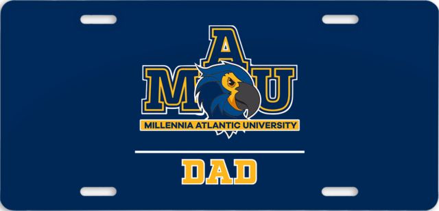 Millennia Atlantic License Plate Dad MAU Mascot Logo - ONLINE ONLY