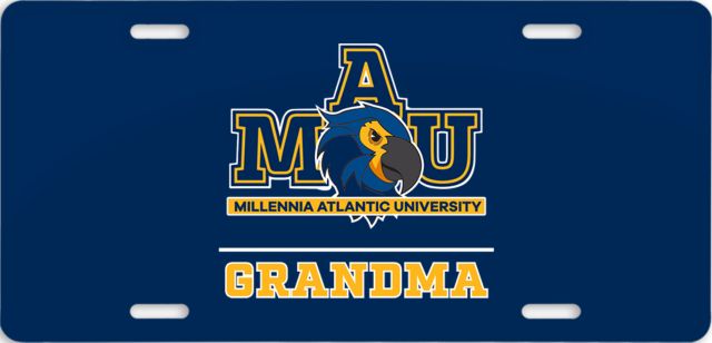 Millennia Atlantic License Plate Grandma MAU Mascot Logo - ONLINE ONLY