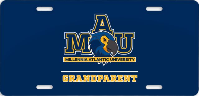 Millennia Atlantic License Plate Grandparent MAU Mascot Logo - ONLINE ONLY