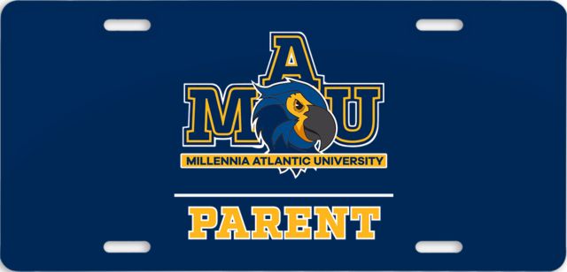 Millennia Atlantic License Plate Parent MAU Mascot Logo - ONLINE ONLY