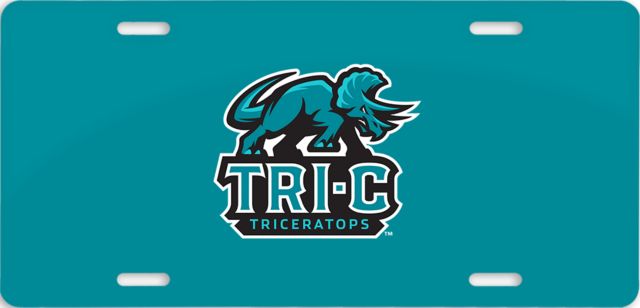 Cuyahoga CC License Plate Tri-C Triceratops Primary Mascot Mark - ONLINE ONLY