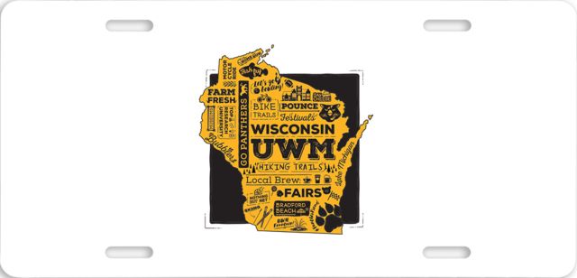 Wisconsin Milwaukee License Plate UWM State Fair Wisconsin State Design - ONLINE ONLY