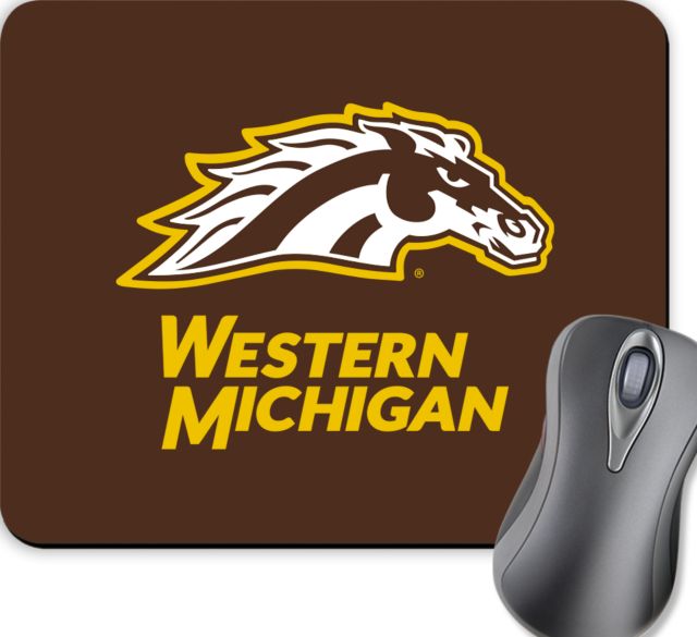 Western Michigan Full Color Mousepad Western Michigan with Bronco Head Mascot - ONLINE ONLY