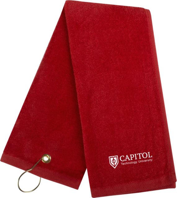 Capitol Technology Red Golf Towel Primary Mark - ONLINE ONLY