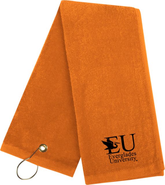 Everglades University Golf Towel EU with Egret Everglades UniversityA Vertical Trademark - ONLINE ONLY