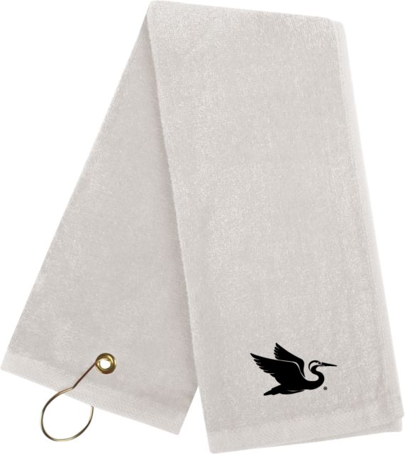 Everglades University Golf Towel Everglades University EgretA Mascot Trademark - ONLINE ONLY