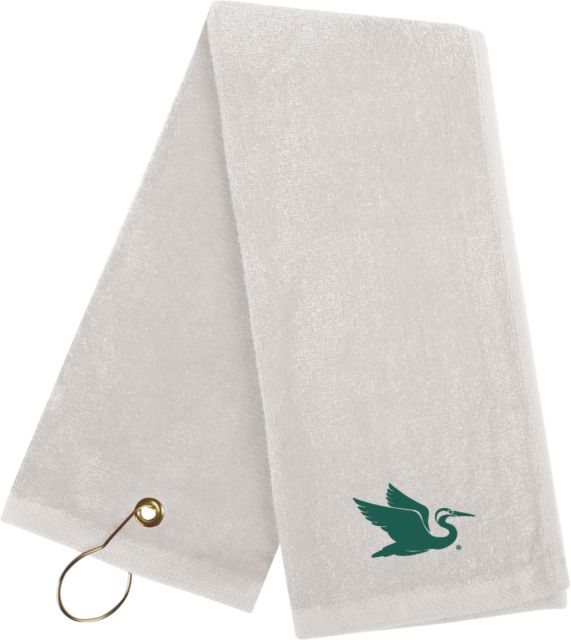 Everglades University Golf Towel Everglades University EgretA Mascot Trademark - ONLINE ONLY