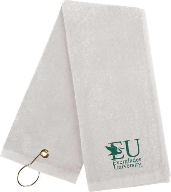 Everglades University Golf Towel EU with Egret Everglades UniversityA Vertical Trademark - ONLINE ONLY