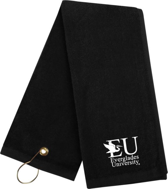 Everglades University Golf Towel EU with Egret Everglades UniversityA Vertical Trademark - ONLINE ONLY