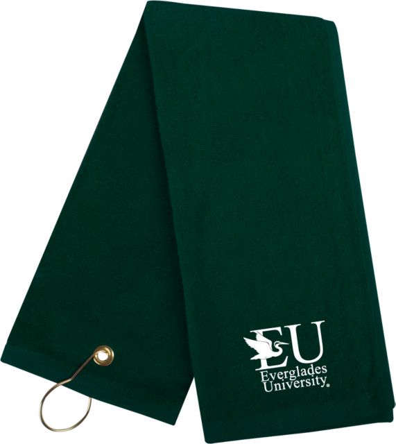 Everglades University Golf Towel EU with Egret Everglades UniversityA Vertical Trademark - ONLINE ONLY