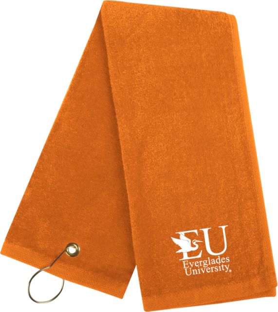 Everglades University Golf Towel EU with Egret Everglades UniversityA Vertical Trademark - ONLINE ONLY