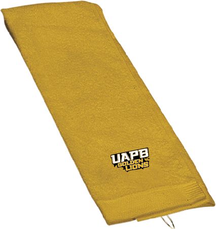 Arkansas Pine Bluff Golf Towel UAPB Golden Lions Stacked - ONLINE ONLY