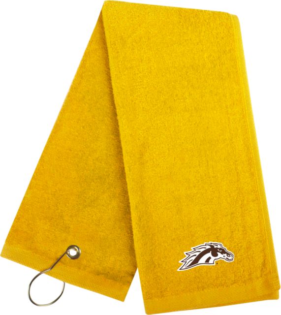 Western Michigan Golf Towel WMU Bronco Head Mascot - ONLINE ONLY