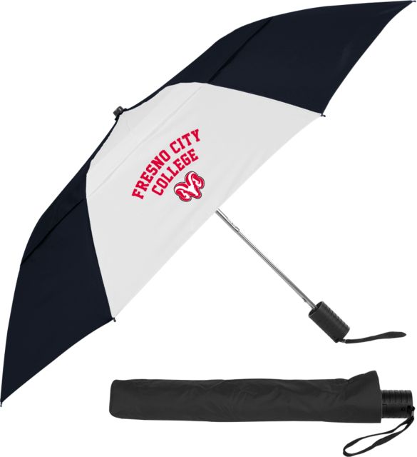 Fresno City College 42 Inch Slim Stick Vented Umbrella Fresno City College with Ram - ONLINE ONLY