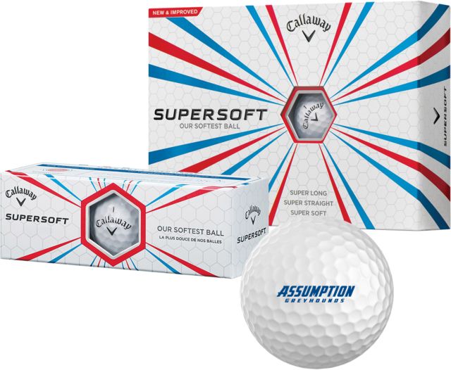 Assumption Callaway Supersoft Golf Balls 12/pkg Assumption University Greyhound Wordmark - ONLINE ONLY