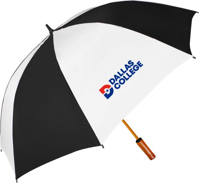 Dallas College 64 Inch Black/Whit Umbrella Primary Mark - ONLINE ONLY