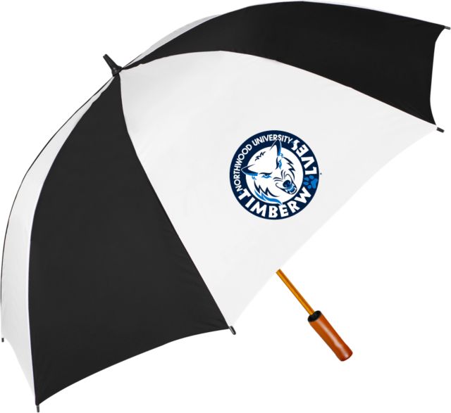 Northwood 64 Inch Umbrella Northwood University Timberwolves Circle with Mascot - ONLINE ONLY