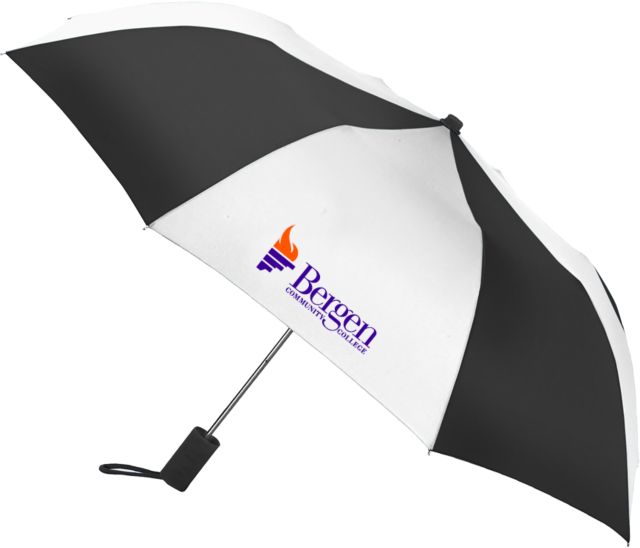 Bergen CC 42 Inch Slim Stick Umbrella Bergen Community College Wordmark - ONLINE ONLY