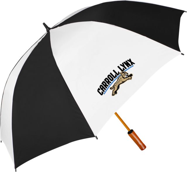 Carroll CC 64 Inch Umbrella Carroll - Leaping Lynx Arched Wordmark - ONLINE ONLY