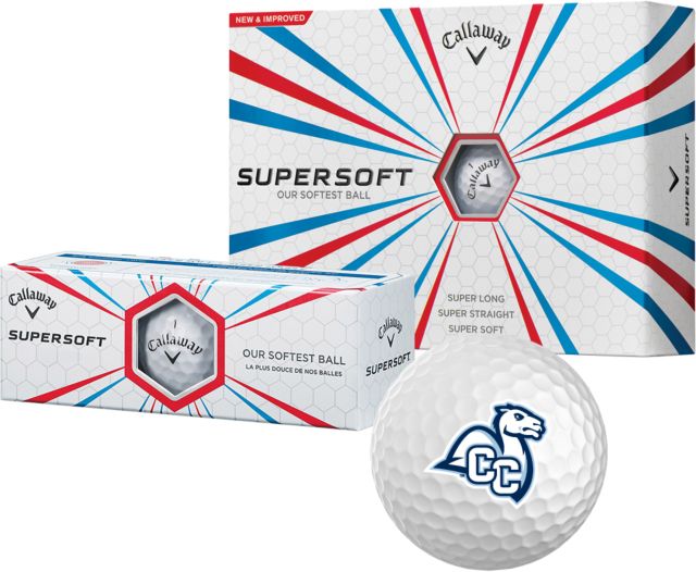 Connecticut College Callaway Supersoft Golf Balls 12/pkg Camel with CC - ONLINE ONLY