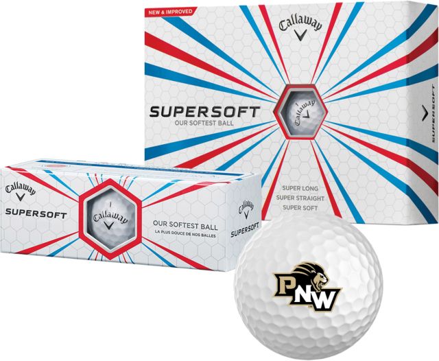Purdue Northwest Callaway Supersoft Golf Balls 12/pkg PNW Stacked Diagonal - ONLINE ONLY