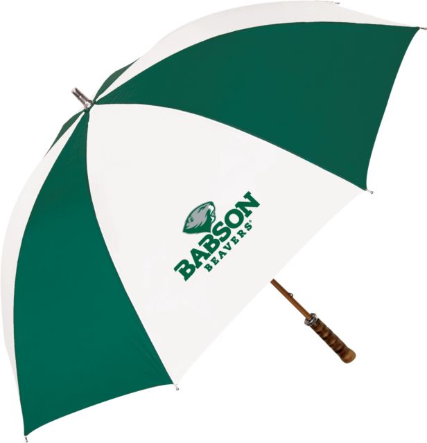 Babson 62 Inch Forest Green/White Umbrella Primary Mark - ONLINE ONLY