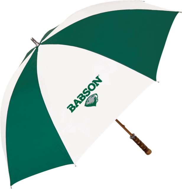 Babson 62 Inch Forest Green/White Umbrella Secondary Mark - ONLINE ONLY