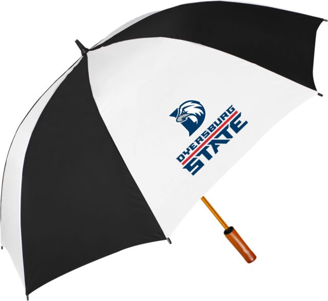 Dyersburg 64 Inch Black/Whit Umbrella Wordmark with D Eagle - ONLINE ONLY