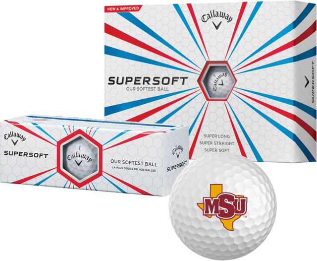 Midwestern State Callaway Supersoft Golf Balls 12/pkg MSU Logo - ONLINE ONLY