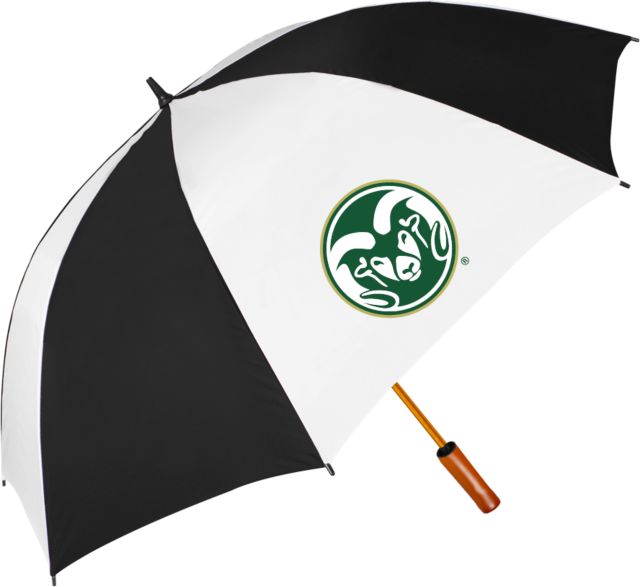 Colorado State 64 Inch Black/Whit Umbrella Colorado State Primary Athletics Mark