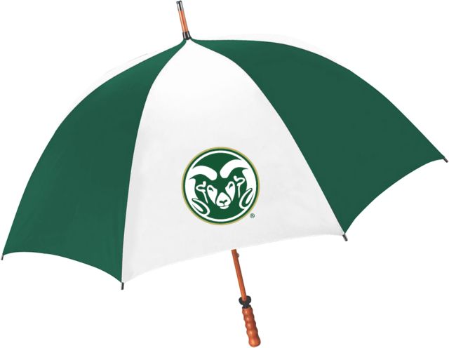 Colorado State 62 Inch Forest Green/White Umbrella Colorado State Primary Athletics Mark