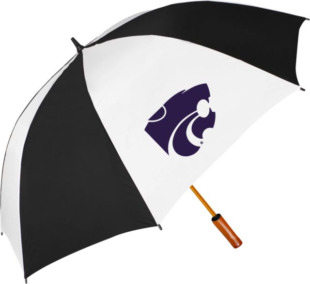 Kansas State 64 Inch Black/Whit Umbrella K State Primary Athletic Mark - ONLINE ONLY