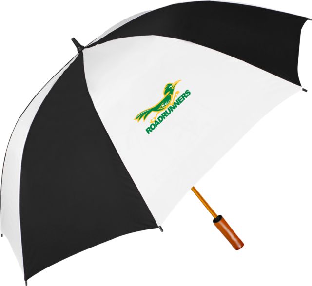 Crafton Hills 64 Inch Black/Whit Umbrella Crafton Hills College Roadrunners Mascot - ONLINE ONLY