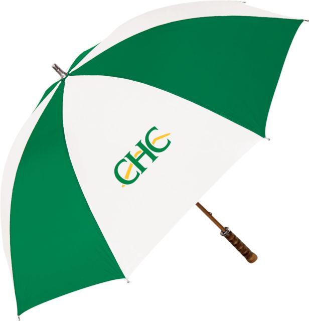 Crafton Hills 64 Inch Kelly Green/White Umbrella Crafton Hills College Primary Mark - ONLINE ONLY