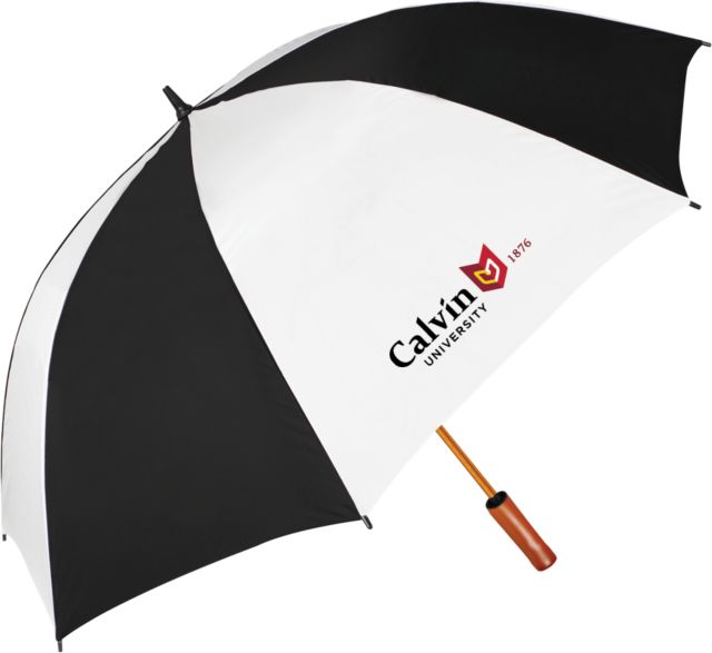 Calvin Univ 64 Inch Umbrella University Logo 1876 Horizontal - ONLINE ONLY