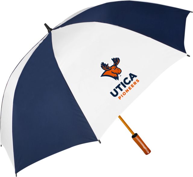 Utica 64 Inch Navy/White Umbrella Utica Pioneers w/ Trax - Athletics - ONLINE ONLY