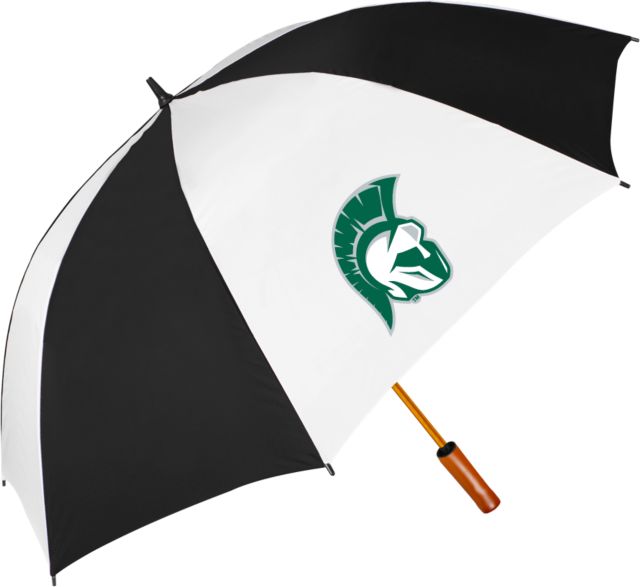 Illinois Wesleyan 62 Inch Forest Green/White Umbrella Head Mark - ONLINE ONLY