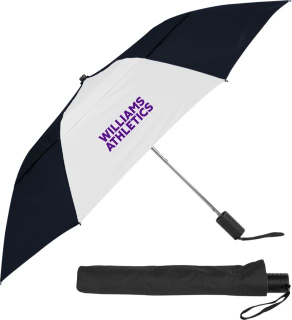 Williams College 42 Inch Slim Stick Vented Umbrella Athletics Wordmark - ONLINE ONLY