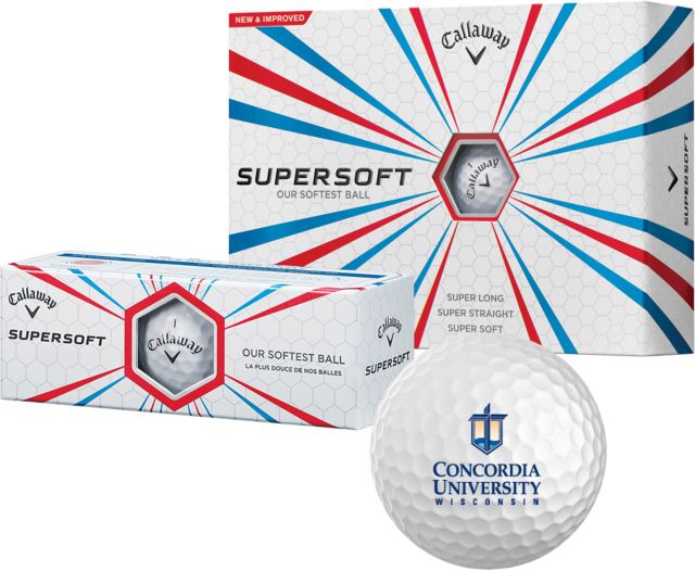 Concordia WI Callaway Supersoft Golf Balls 12/pkg CUW Mark Stacked Centered - ONLINE ONLY
