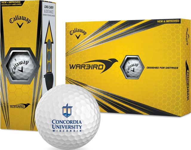 Concordia WI Callaway Warbird Golf Balls 12/pkg CUW Mark Stacked Centered - ONLINE ONLY
