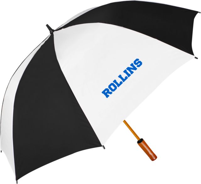 Rollins 64 Inch Black/Whit Umbrella Wordmark - ONLINE ONLY