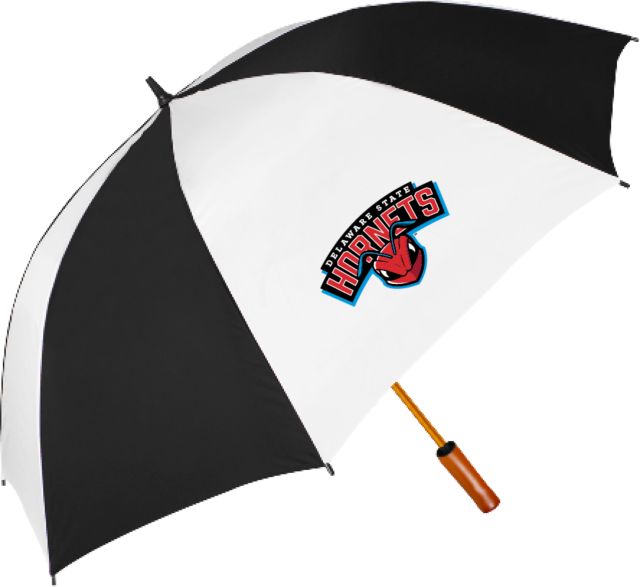 Delaware State 64 Inch Umbrella Delaware State Hornet Head Wordmark - ONLINE ONLY